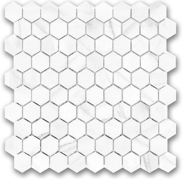 Polished 1" Devotion Hex Mosaic | Clon Digital Tile Catalog
