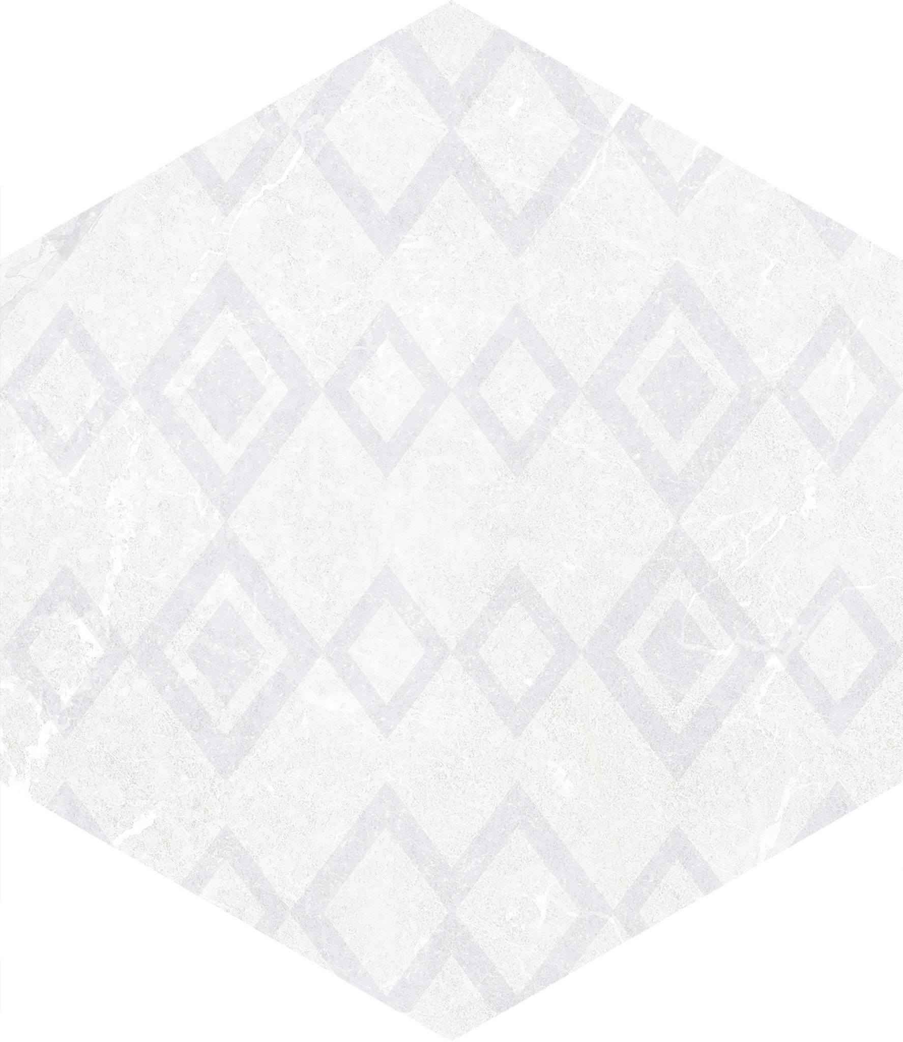 Form 5.5X6.3” White Decor Hexagon | Clon Digital Tile Catalog