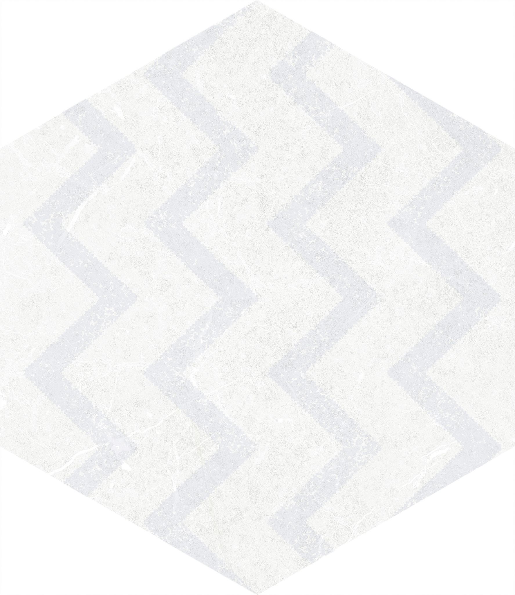 Form 5.5X6.3” White Decor Hexagon | Clon Digital Tile Catalog