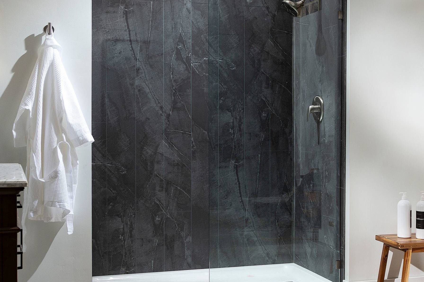 Cracked Slate Shower Wall Kit 30x60x78 | Clon Digital Tile Catalog