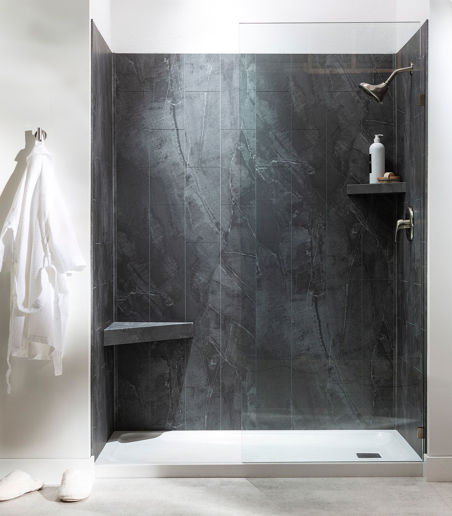 Cracked Slate Shower Wall Kit 32x60x78 | Clon Digital Tile Catalog