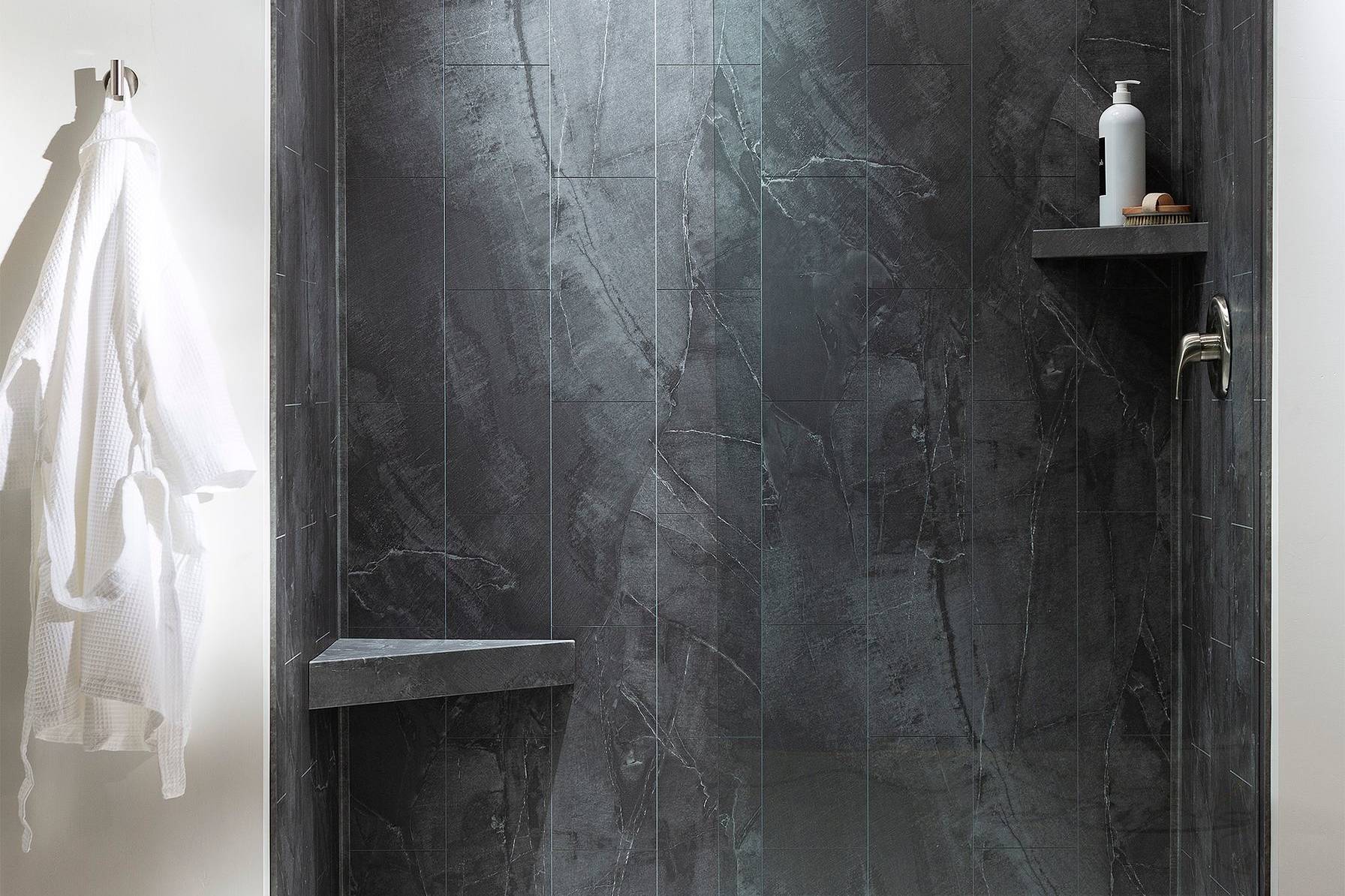 Cracked Slate Shower Wall Kit 32x60x78 | Clon Digital Tile Catalog
