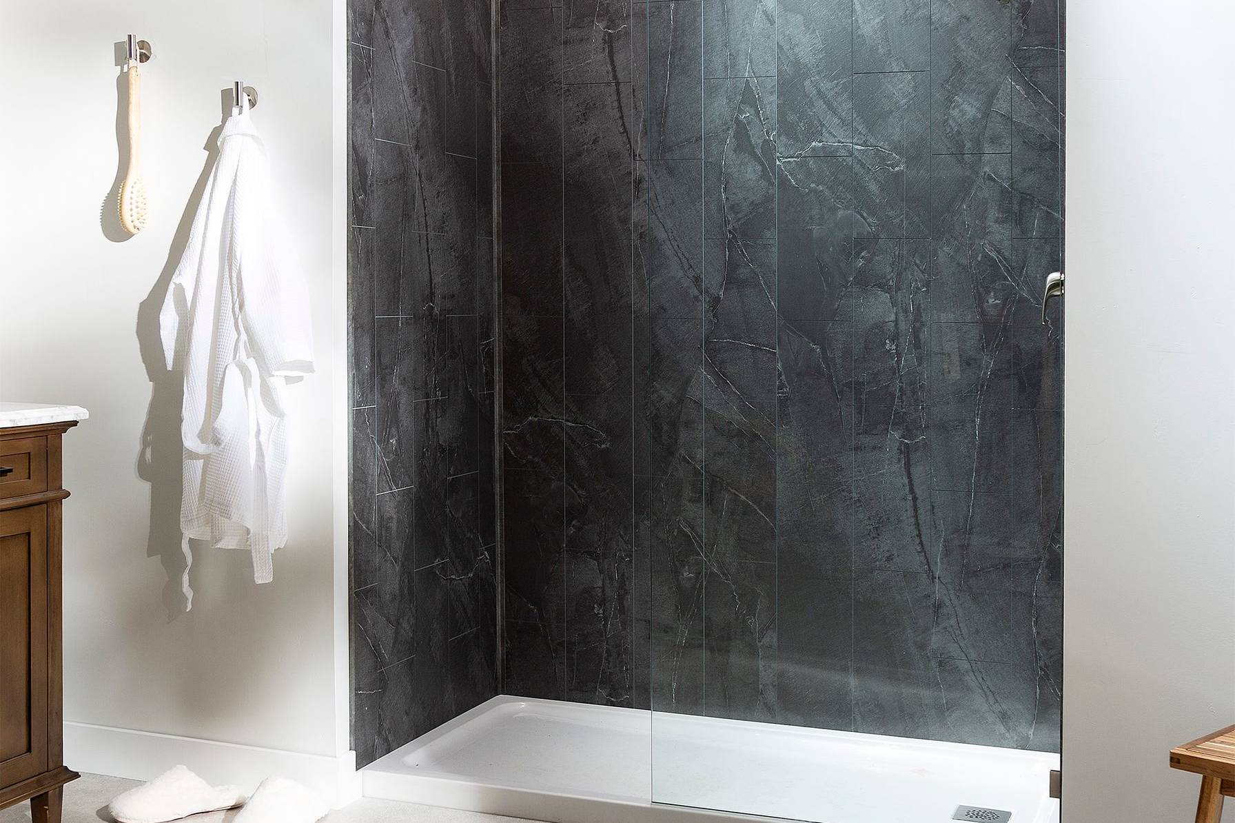 Cracked Slate Shower Wall Kit 36x36x78 | Clon Digital Tile Catalog