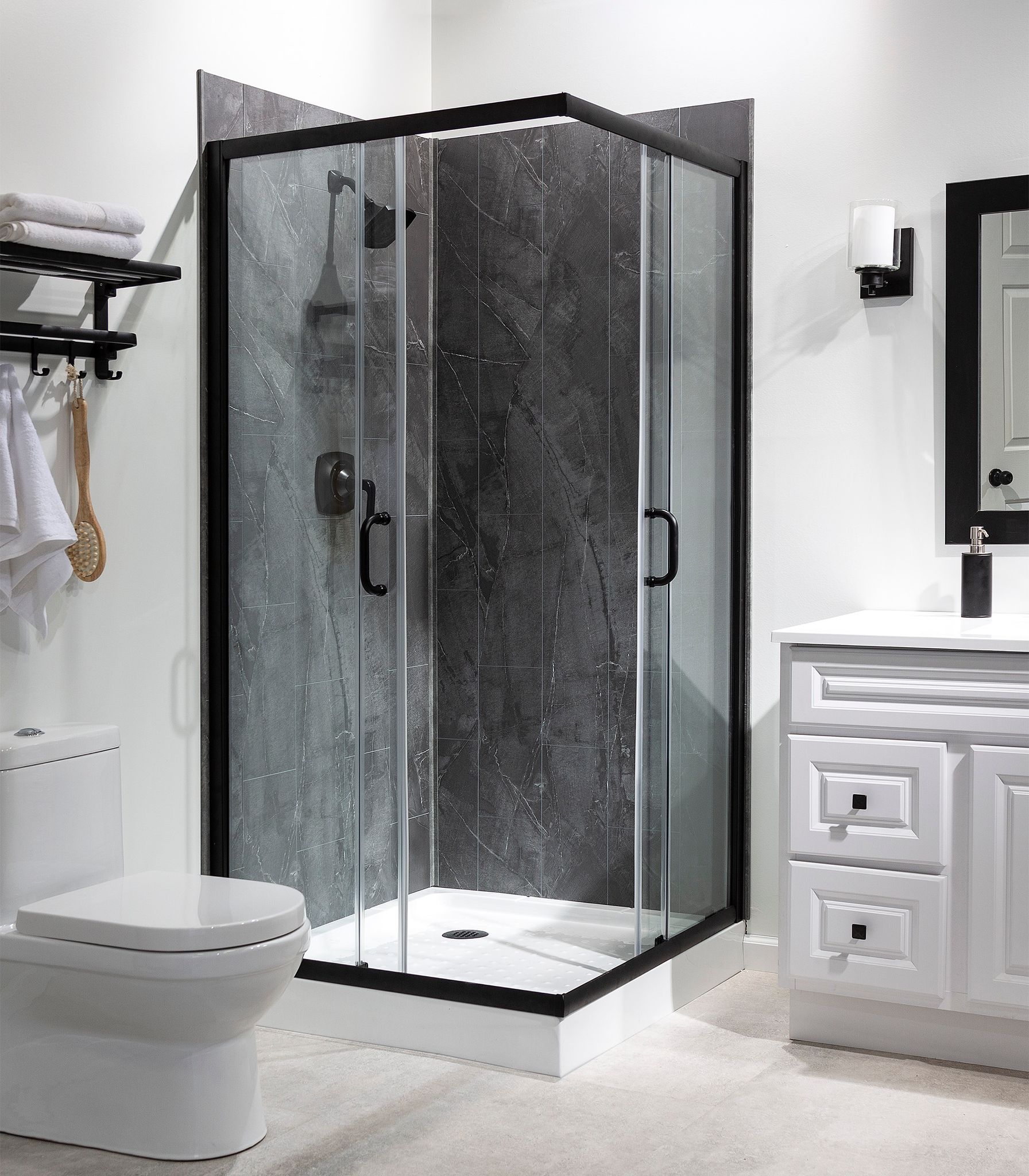 Cracked Slate Shower Wall Kit 36x60x78 | Clon Digital Tile Catalog