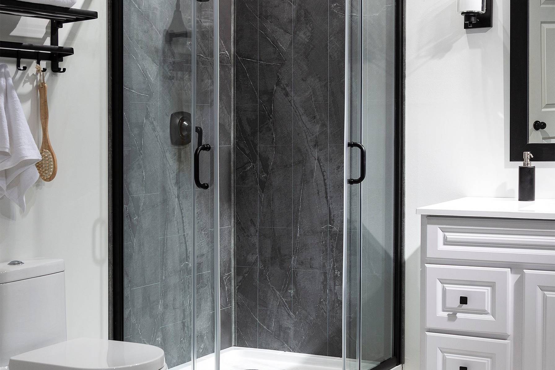 Cracked Slate Shower Wall Kit 36x60x78 | Clon Digital Tile Catalog