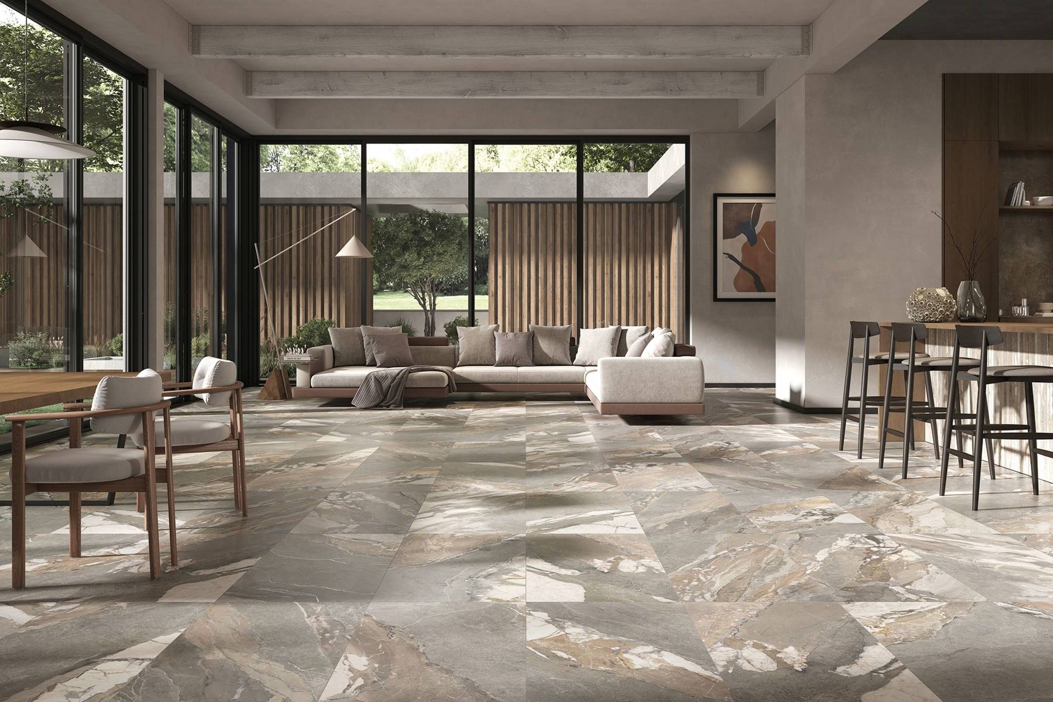 Dynasty Grey Polished/Matte 24x48 | Clon Digital Tile Catalog