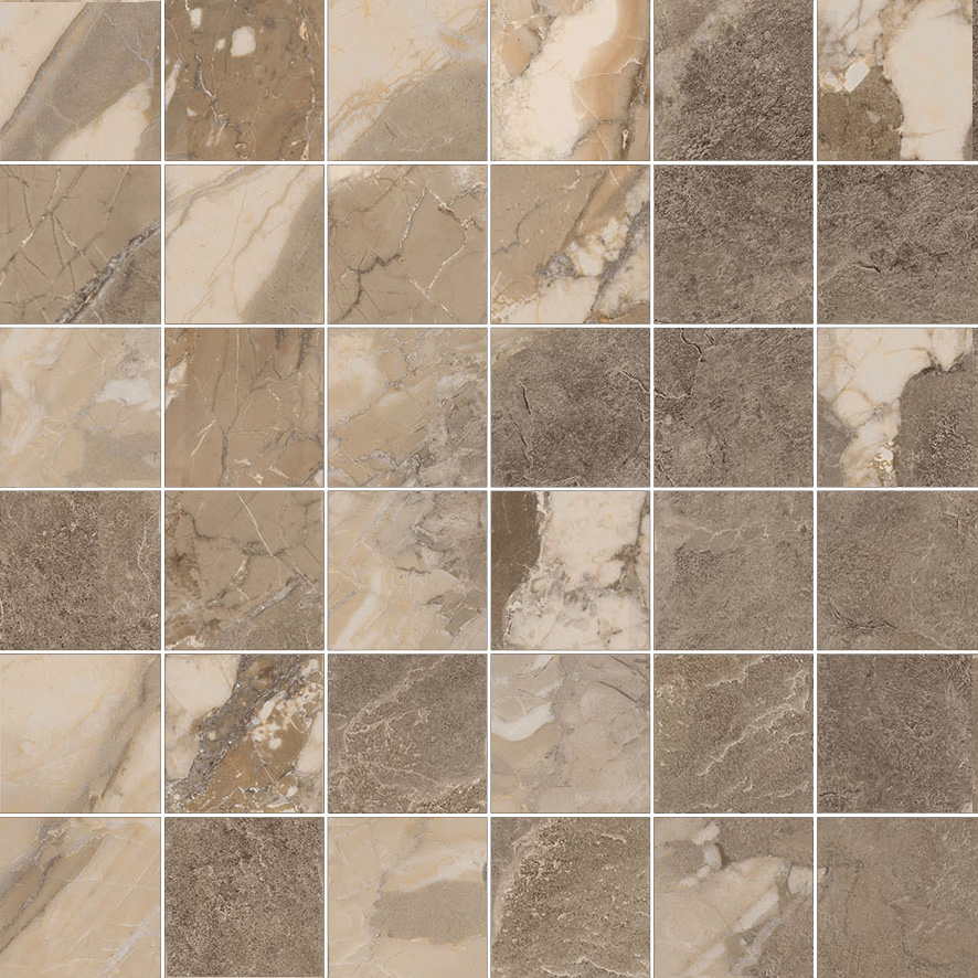 Dynasty Taupe 2X2 Mosaic | Clon Digital Tile Catalog