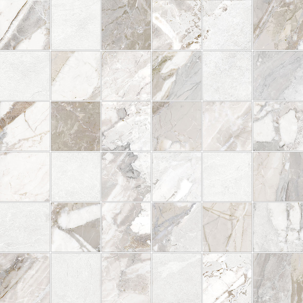 Dynasty White 2X2 Mosaic | Clon Digital Tile Catalog
