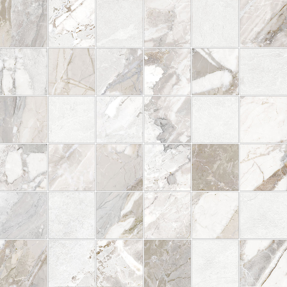 Dynasty White 2X2 Mosaic | Clon Digital Tile Catalog