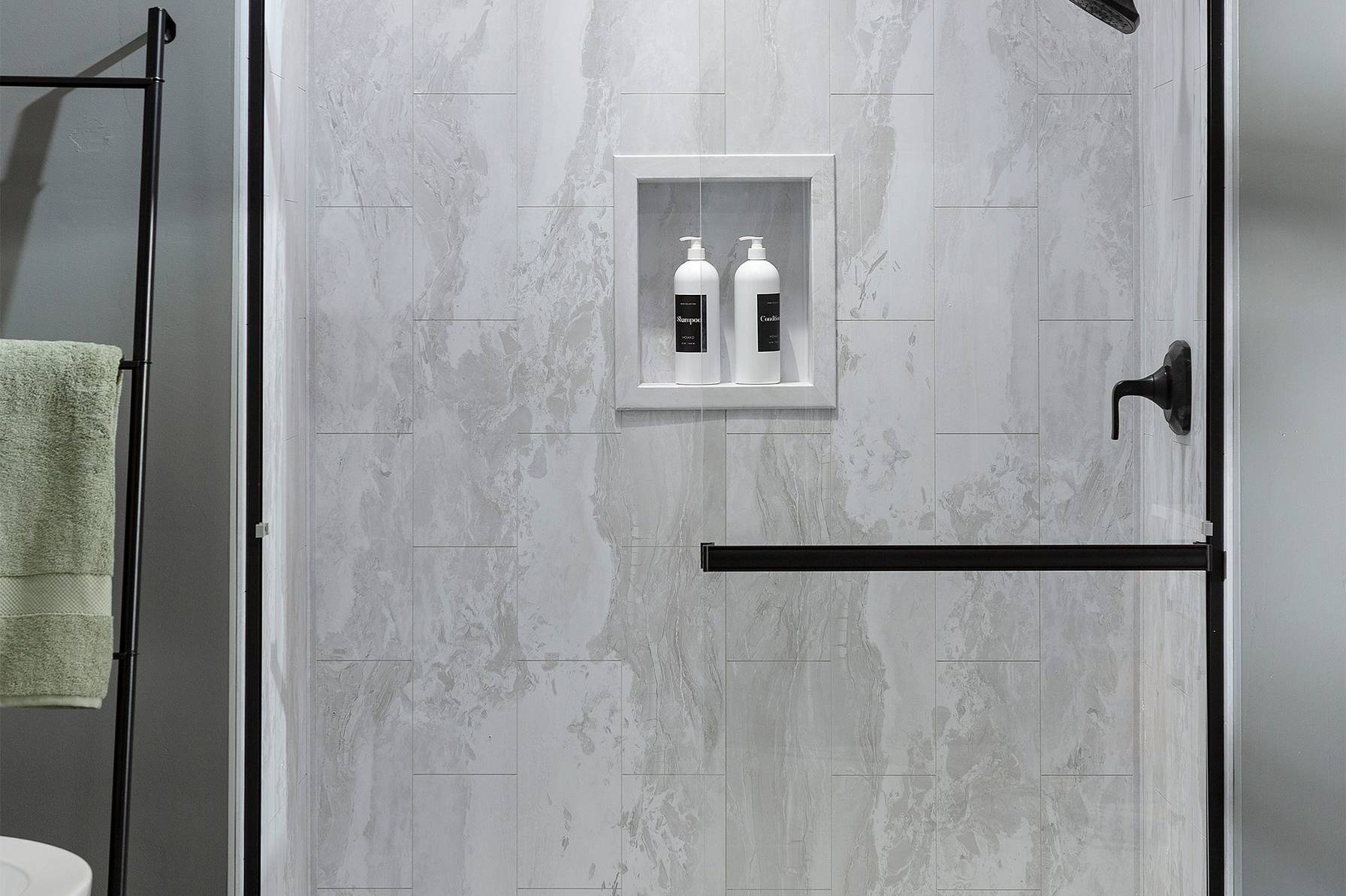 Iced Pewter Shower Wall Kit 36x36x78 | Clon Digital Tile Catalog