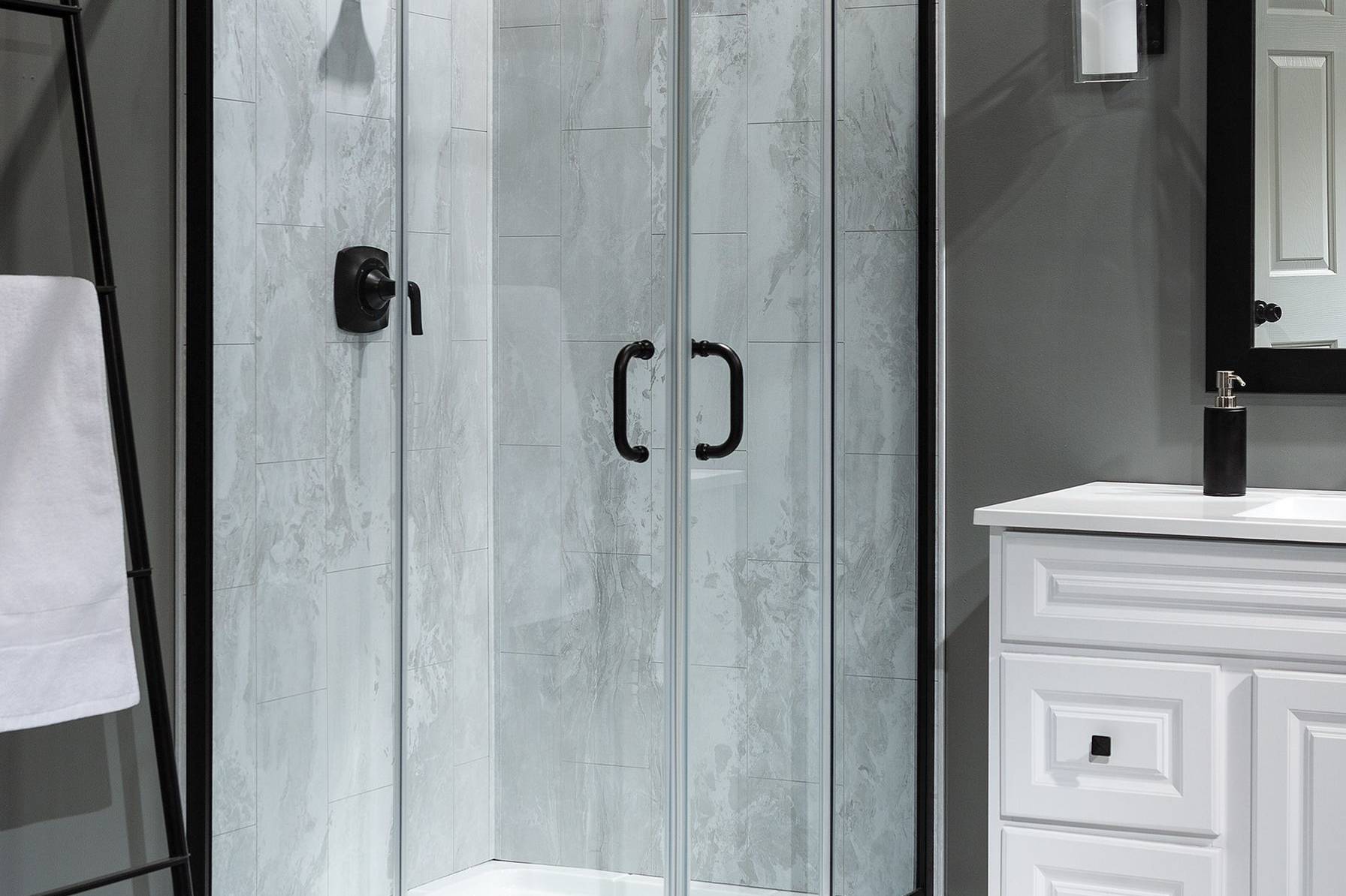 Iced Pewter Shower Wall Kit 36x60x78 | Clon Digital Tile Catalog