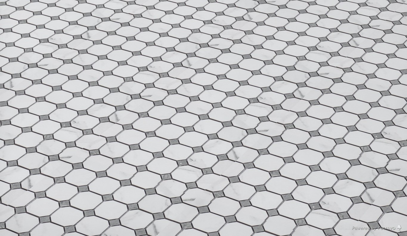 Treasure Statuario Polished Octagon/Dot Mosaic | Clon Digital Tile Catalog