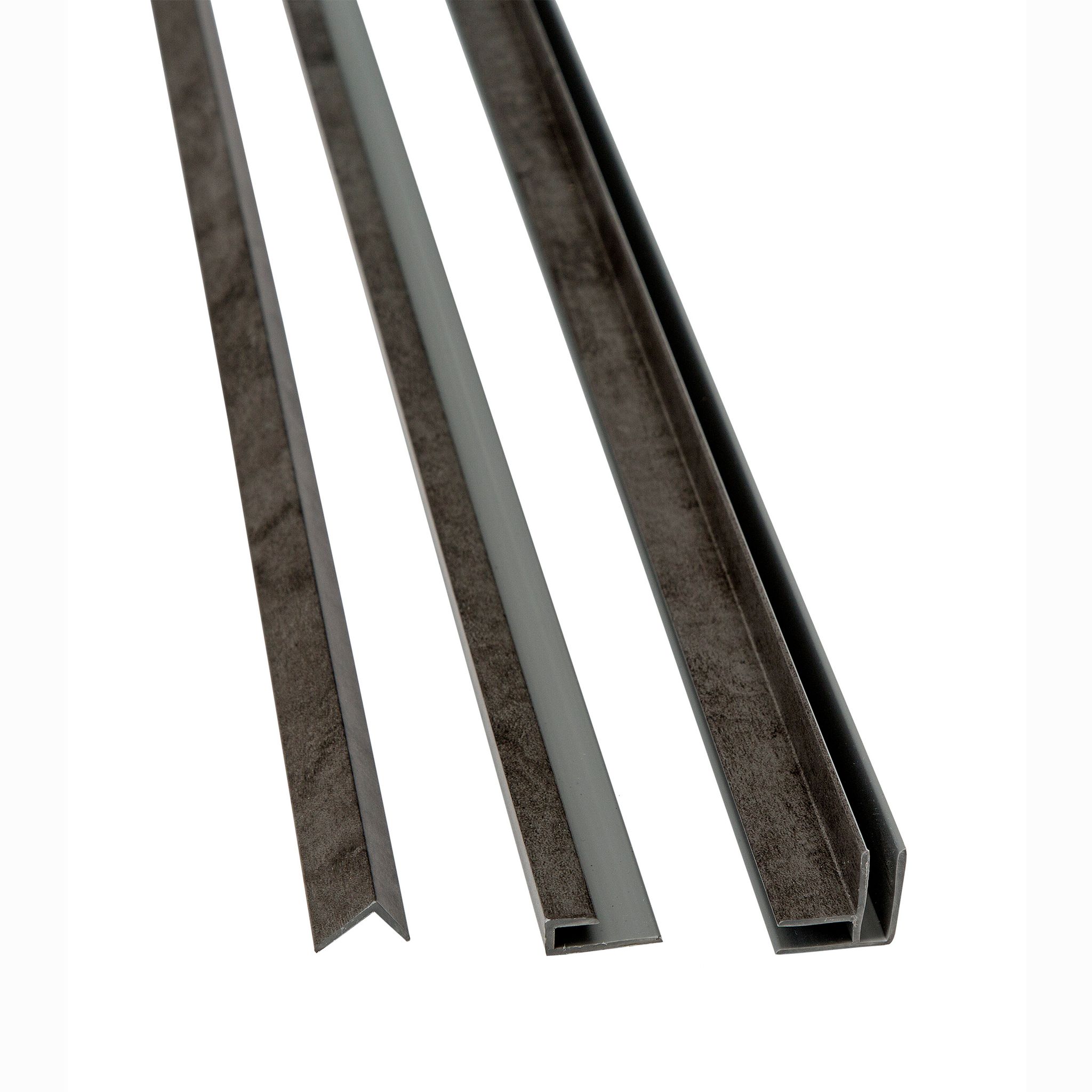 Ashen Slate 94" Trim Kit, 2 Inside Comers, 2 J Trims, 2 L Trims | Clon Digital Tile Catalog