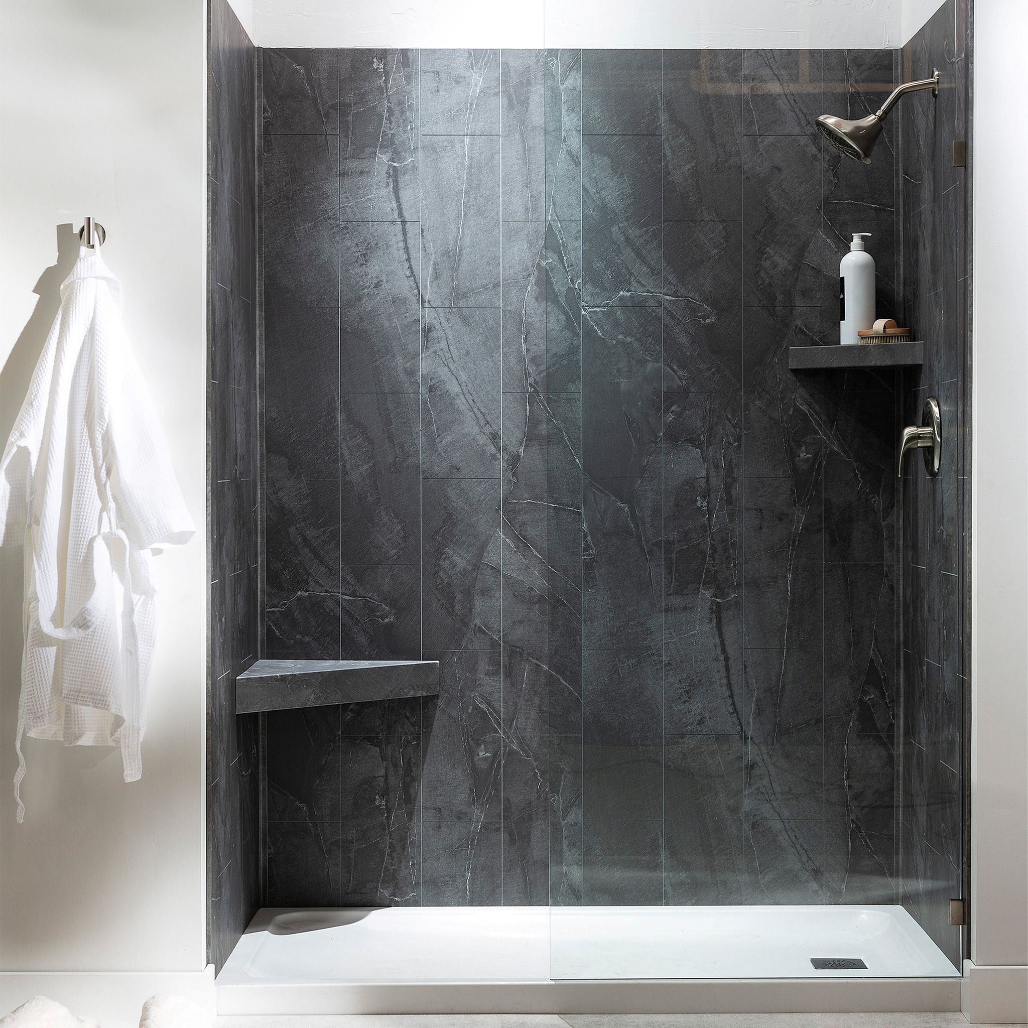Cracked Slate Shower Wall Kit 32x60x78 | Clon Digital Tile Catalog