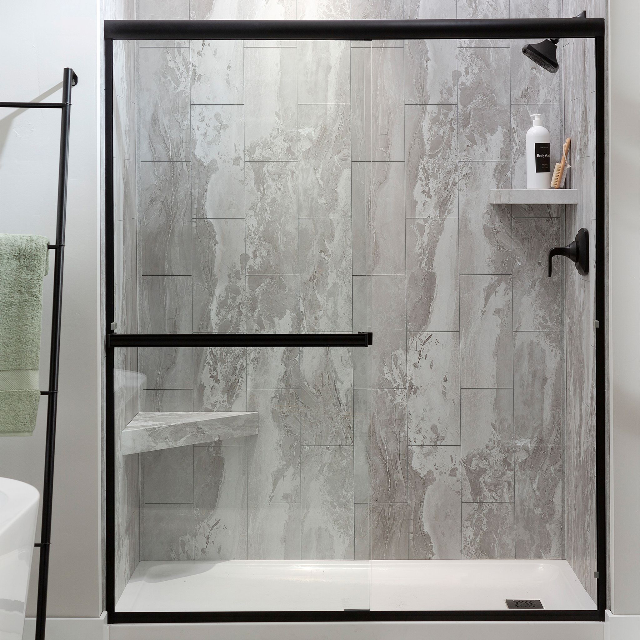 Smoky Sky Shower Wall Kit 32x60x78 | Clon Digital Tile Catalog