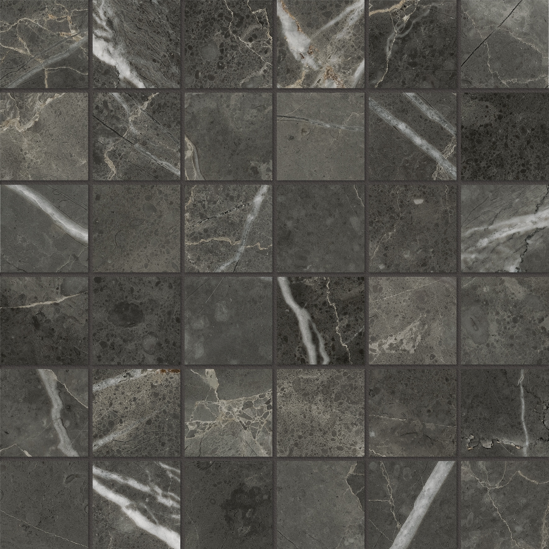 Florence 2X2 Carbon Matte Mosaic | Clon Digital Tile Catalog