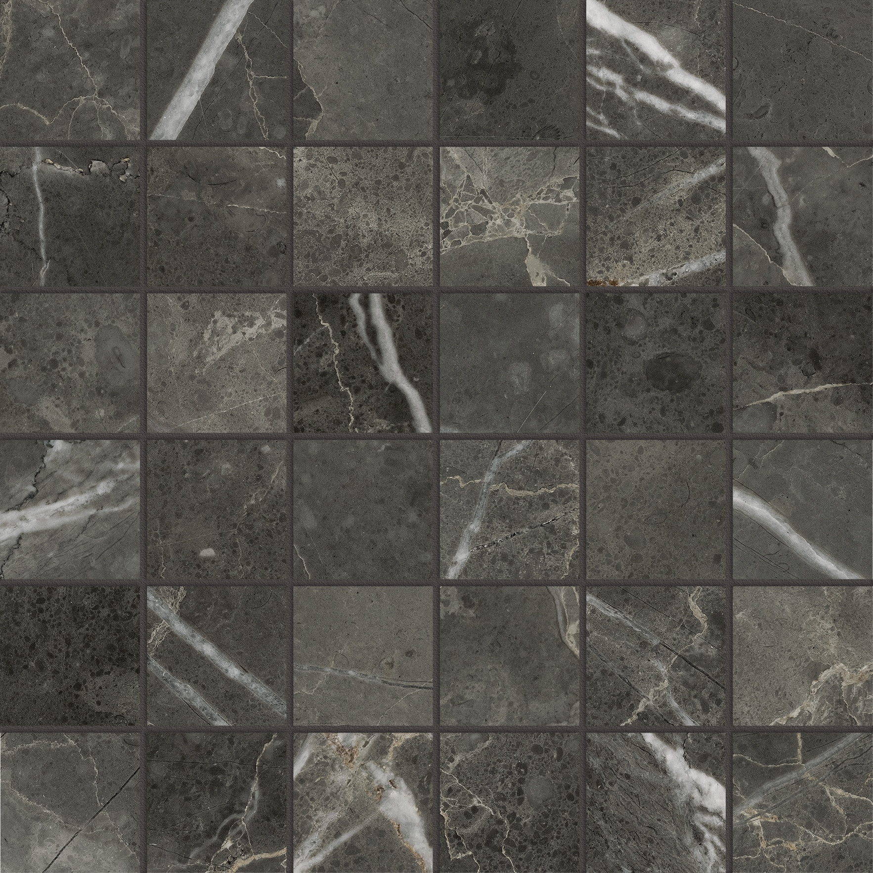 Florence 2X2 Carbon Matte Mosaic | Clon Digital Tile Catalog