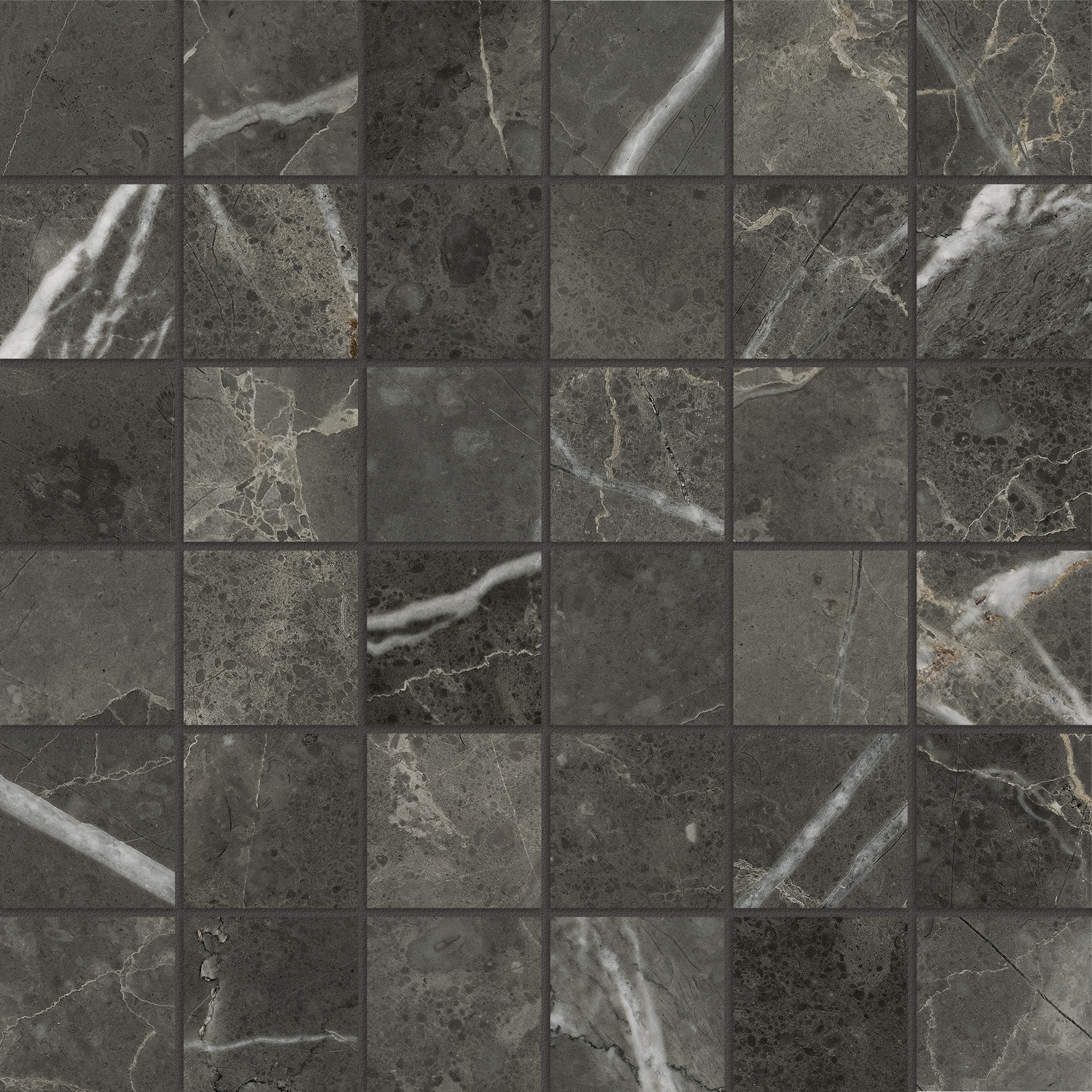 Florence 2X2 Carbon Matte Mosaic | Clon Digital Tile Catalog