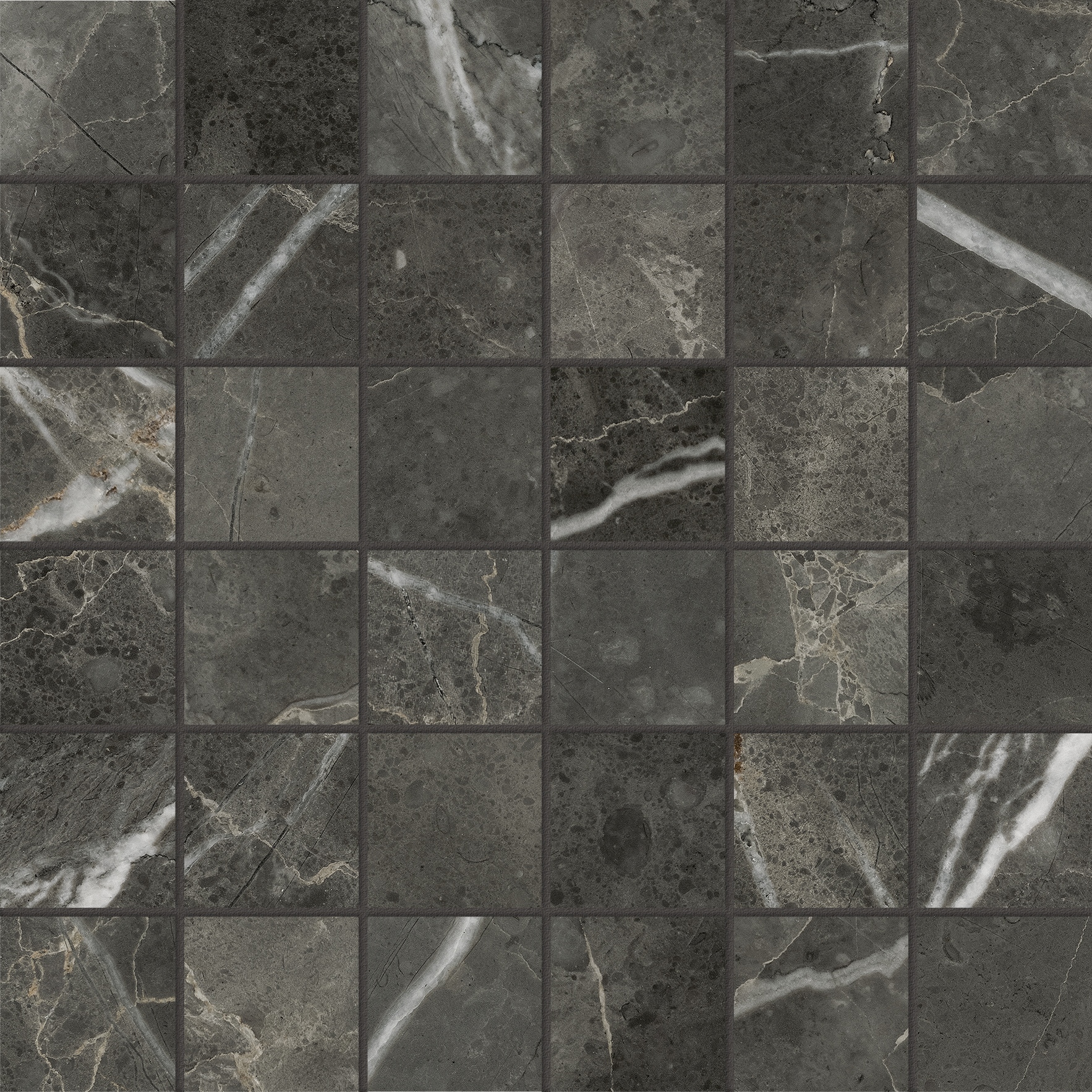 Florence 2X2 Carbon Matte Mosaic | Clon Digital Tile Catalog