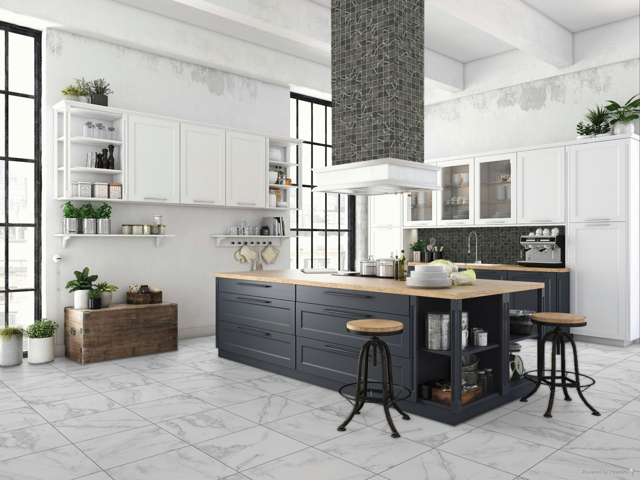 Florence 2X2 Carbon Matte Mosaic | Clon Digital Tile Catalog