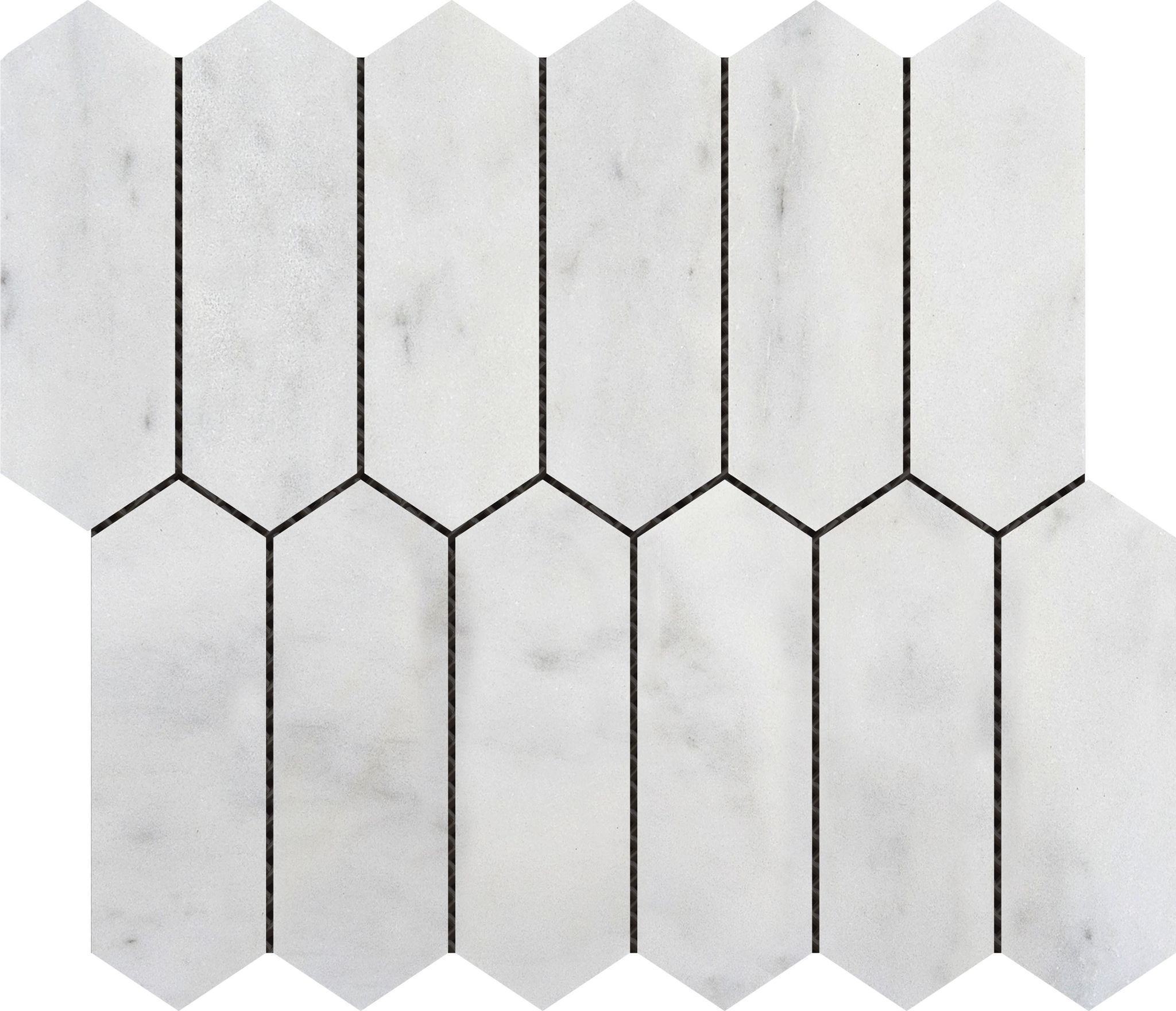 2"x6" Picket White Grey Marble | Clon Digital Tile Catalog