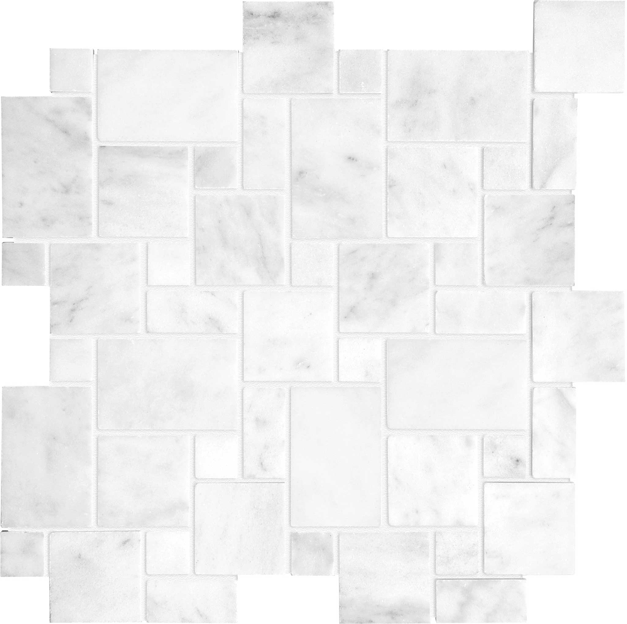Bianco Venatino Mini Versailles Polished Mosaic | Clon Digital Tile Catalog
