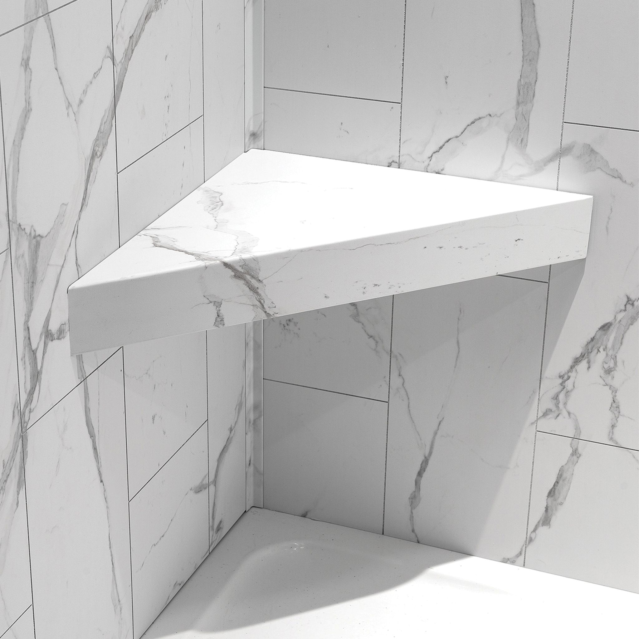 Carrara Marble Shower Bench 26x18.63x3 | Clon Digital Tile Catalog