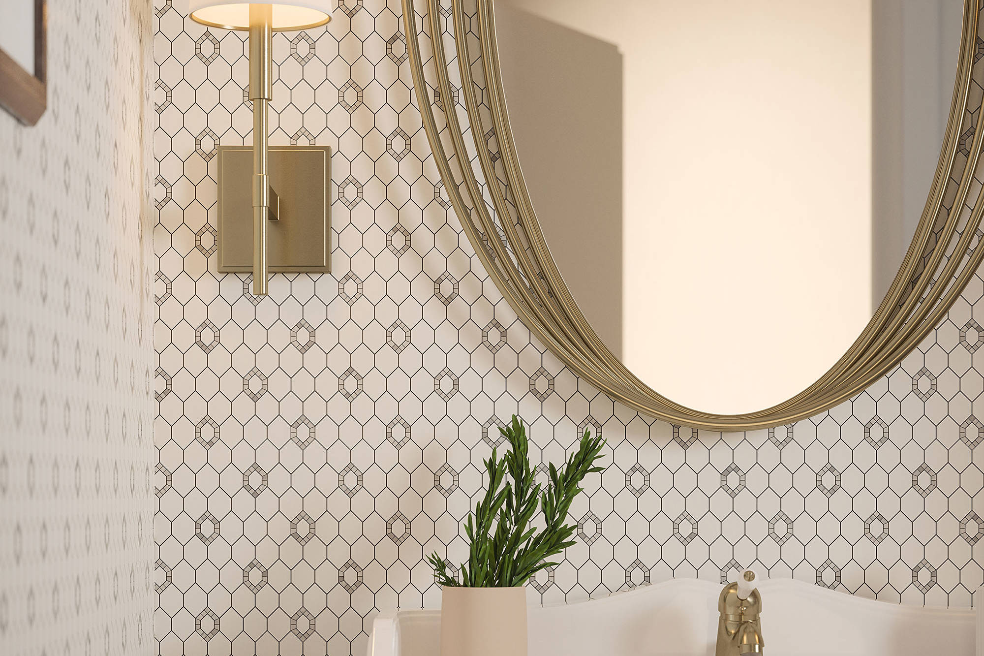 Daffodil Grey Mosaic | Clon Digital Tile Catalog