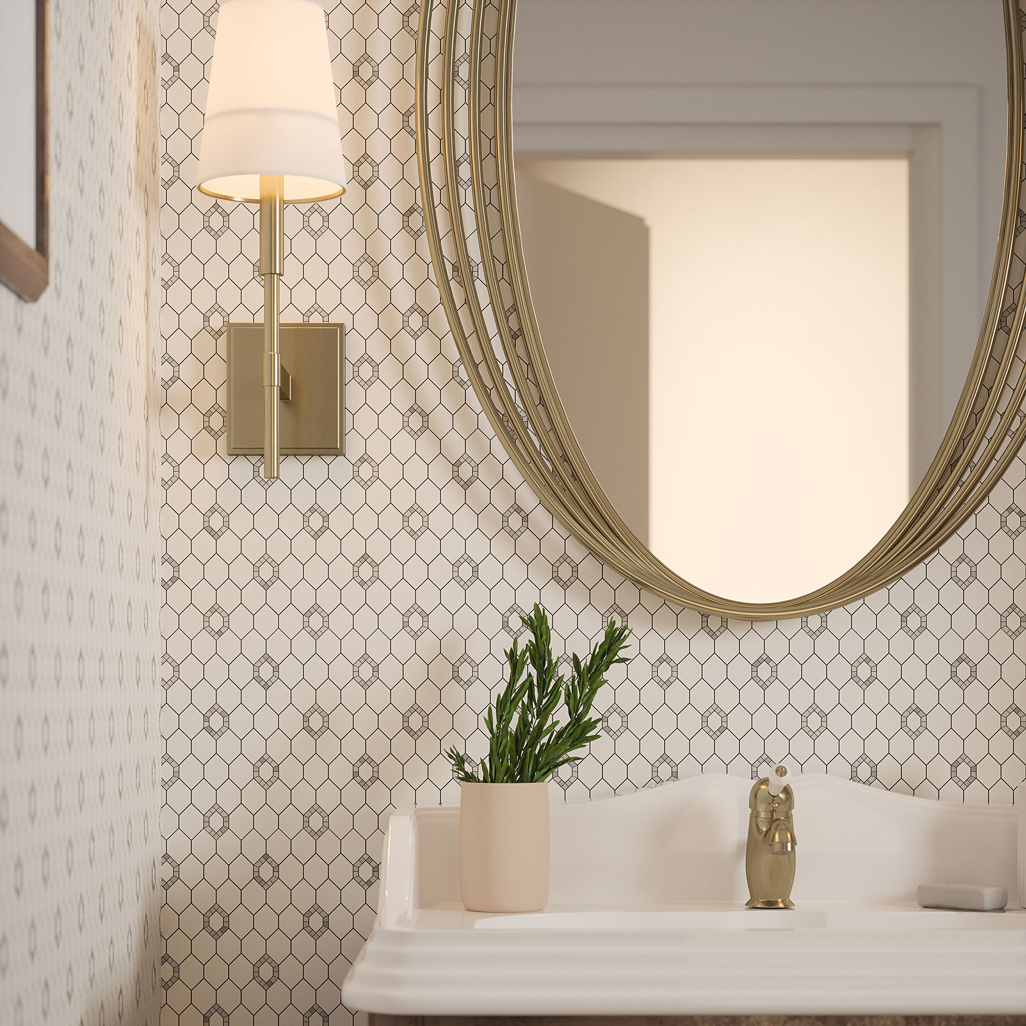 Daffodil Grey Mosaic | Clon Digital Tile Catalog
