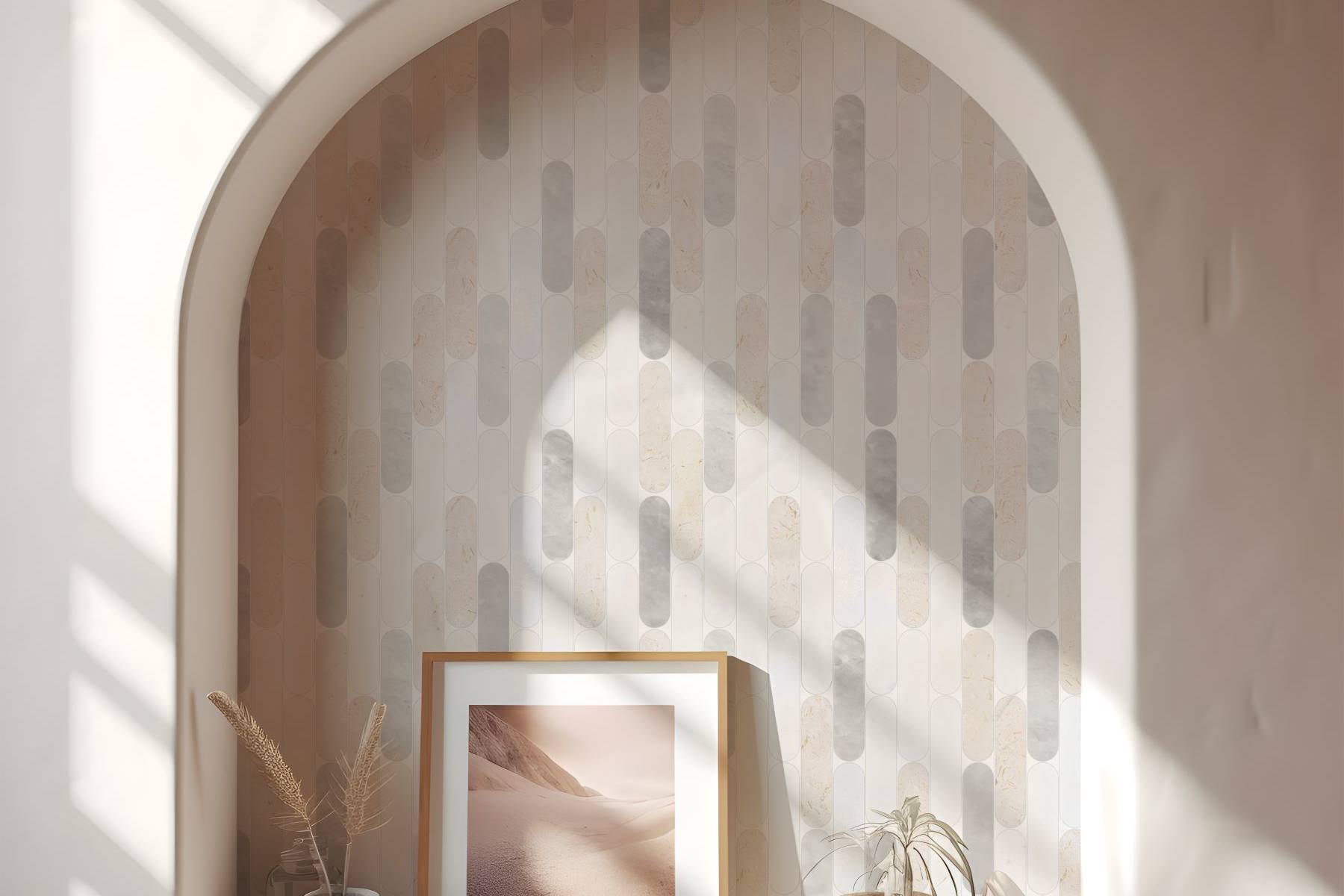 Elongated Round White | Clon Digital Tile Catalog