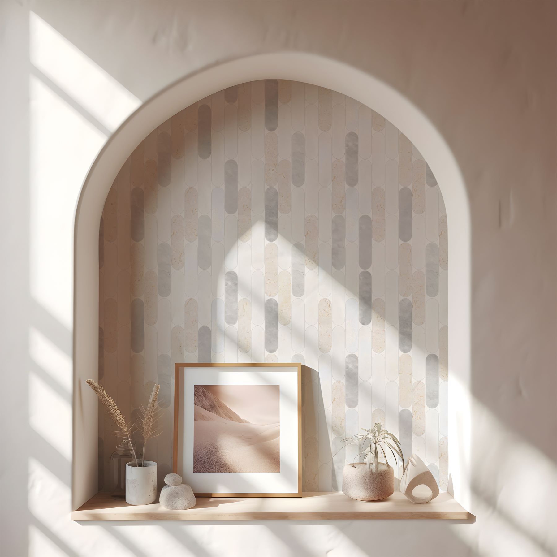 Elongated Round White | Clon Digital Tile Catalog