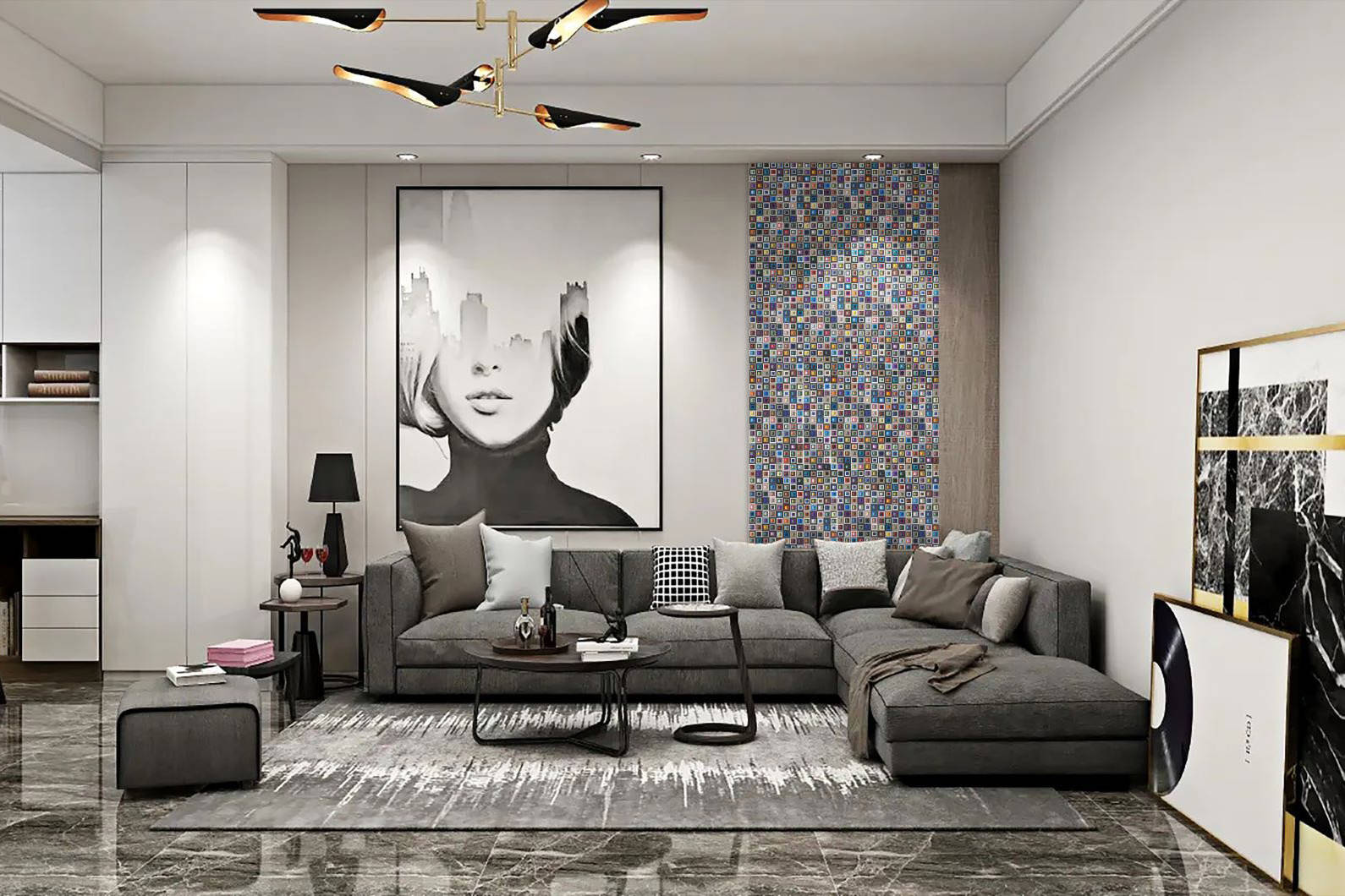 Multicolor Square Mix Glass Resin Mosaic | Clon Digital Tile Catalog