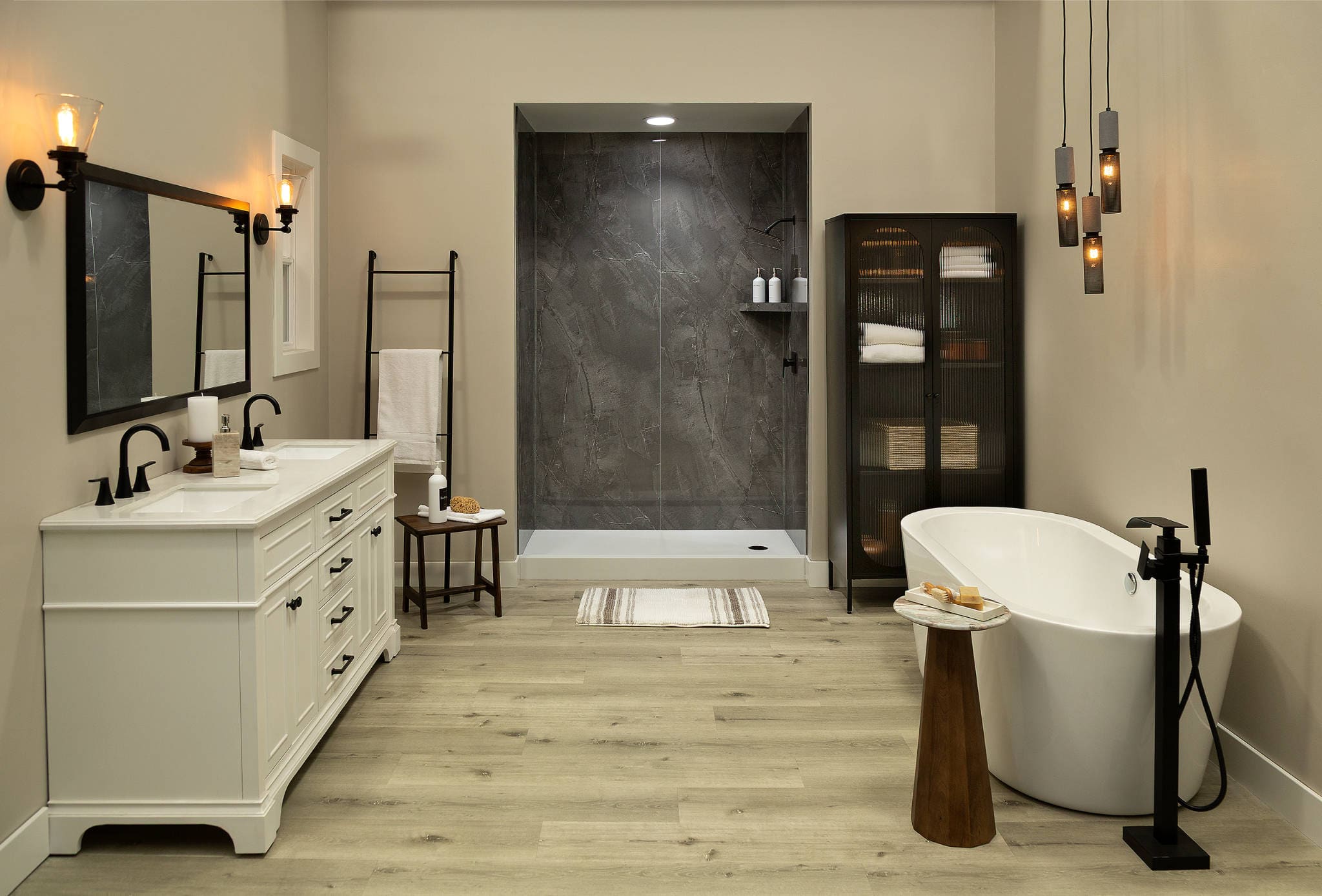 Cracked Slate Gloss Shower Wall Kit 30x60x94 | Clon Digital Tile Catalog