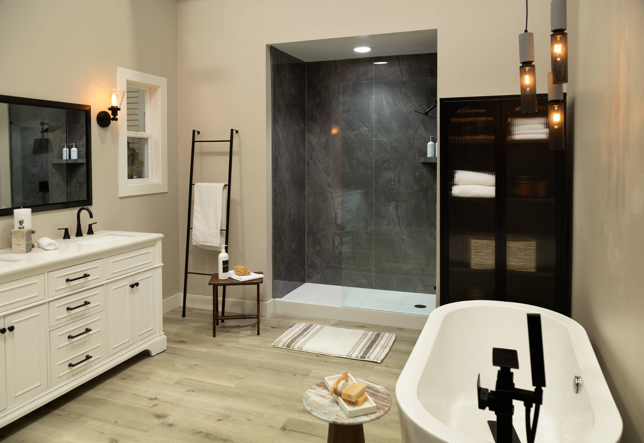 Cracked Slate Gloss Shower Wall Kit 32x60x94 | Clon Digital Tile Catalog