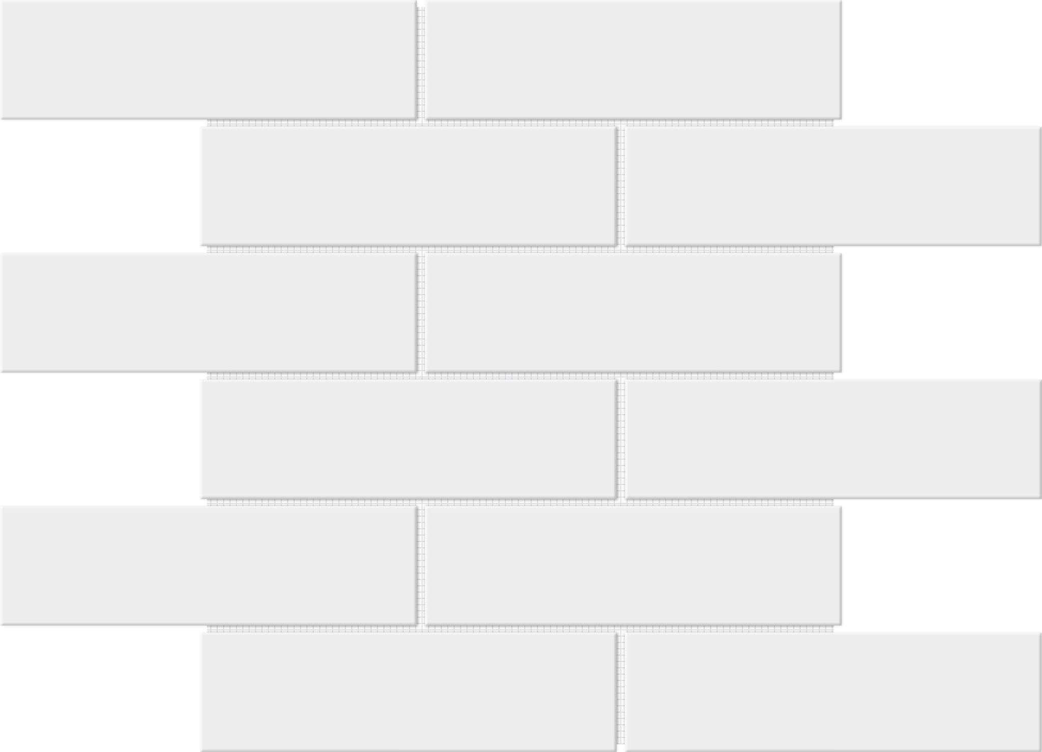 White Brick Pattern Glossy Glazed Ceramic 2"x6" | Clon Digital Tile Catalog